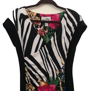 Hawaiian Tropical Jersey V Neck Dress